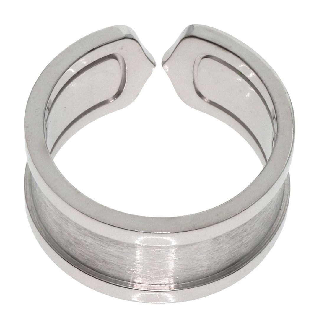 CARTIER Ring K18WG Silver C2 ring LM # 57 Women Used Authentic