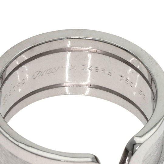 CARTIER Ring K18WG Silver C2 ring LM # 57 Women Used Authentic