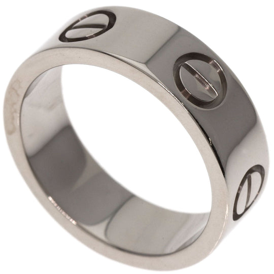 CARTIER Ring K18WG Silver Love Ring #47 Women Used Authentic