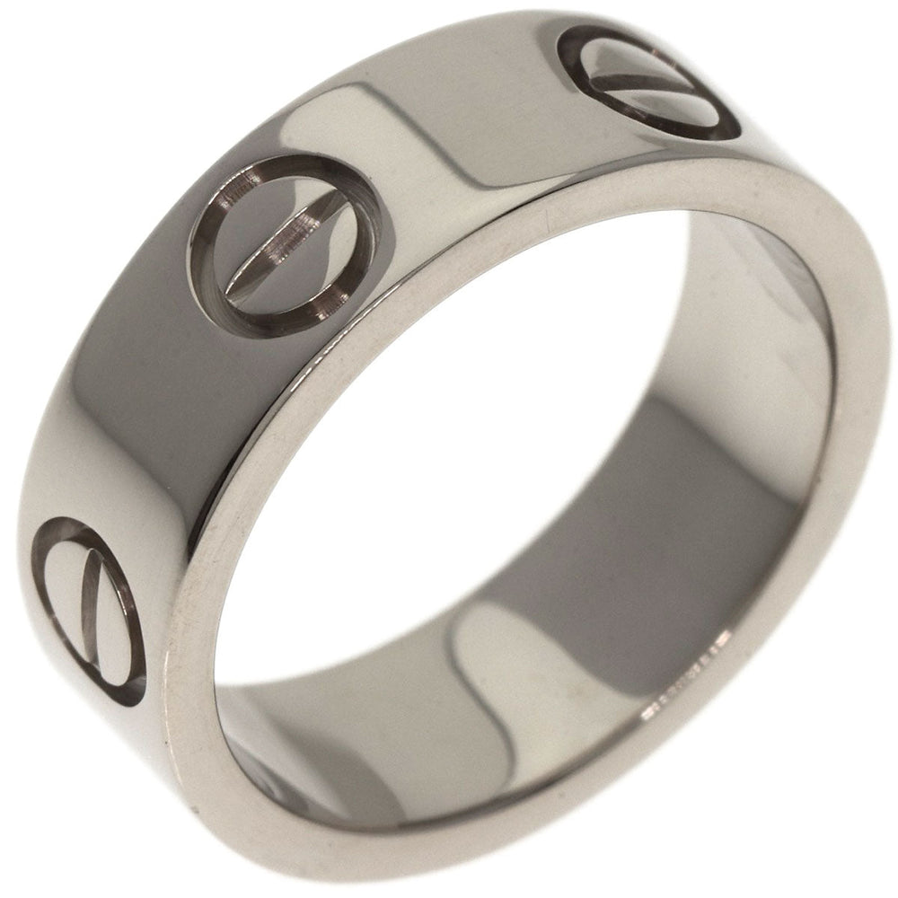 CARTIER Ring K18WG Silver Love Ring #47 Women Used Authentic