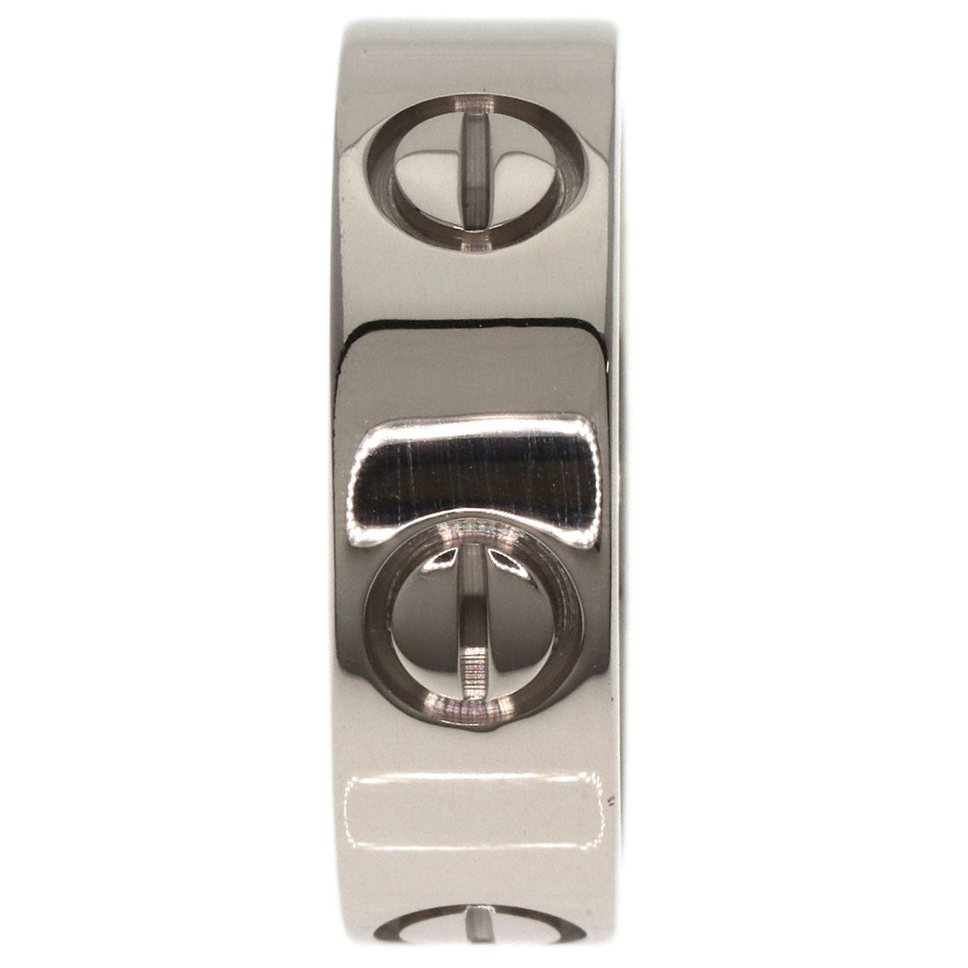 CARTIER Ring K18WG Silver Love Ring #47 Women Used Authentic