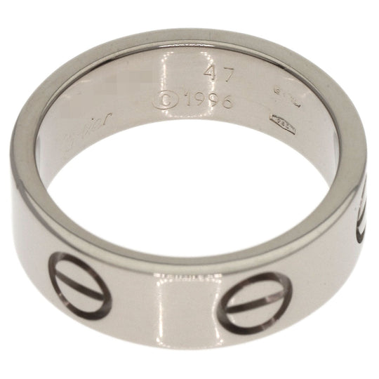 CARTIER Ring K18WG Silver Love Ring #47 Women Used Authentic