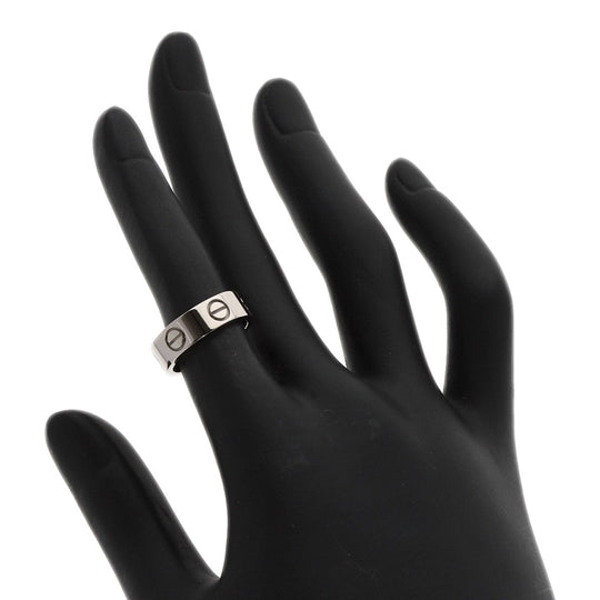 CARTIER Ring K18WG Silver Love Ring #47 Women Used Authentic