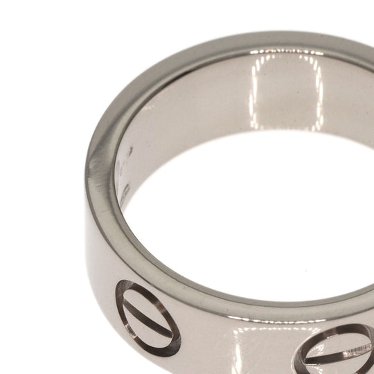 CARTIER Ring K18WG Silver Love Ring #47 Women Used Authentic