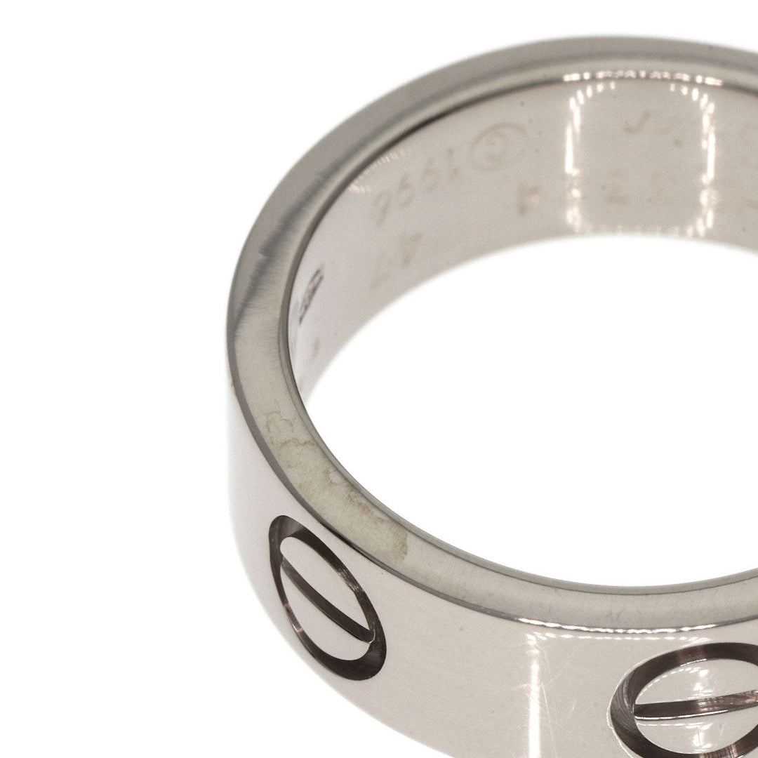 CARTIER Ring K18WG Silver Love Ring #47 Women Used Authentic