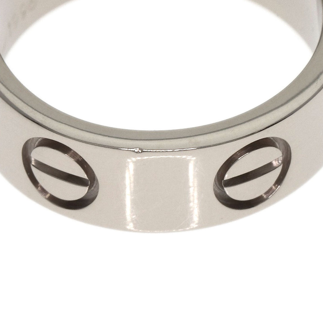 CARTIER Ring K18WG Silver Love Ring #47 Women Used Authentic