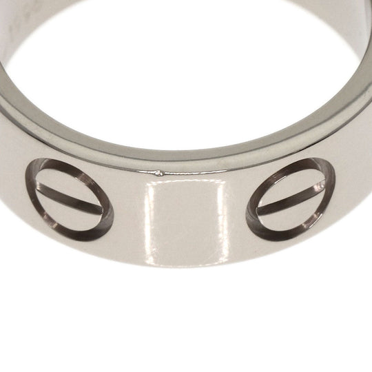 CARTIER Ring K18WG Silver Love Ring #47 Women Used Authentic