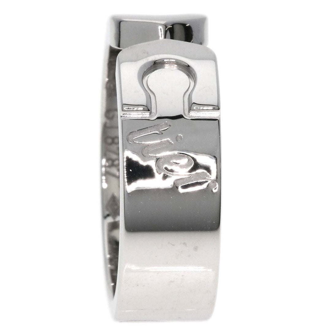 CARTIER Ring K18WG Silver 2C Ring Signature 2007 Limited Edition Logo #48 Women Used Authentic