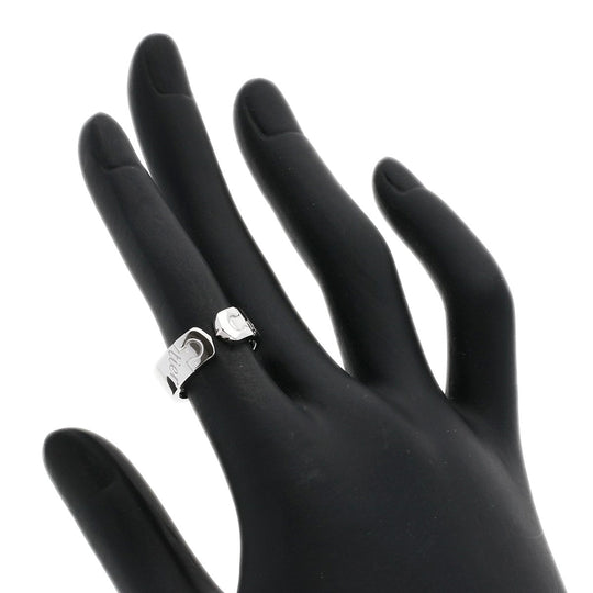 CARTIER Ring K18WG Silver 2C Ring Signature 2007 Limited Edition Logo #48 Women Used Authentic