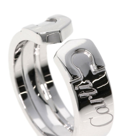 CARTIER Ring K18WG Silver 2C Ring Signature 2007 Limited Edition Logo #48 Women Used Authentic