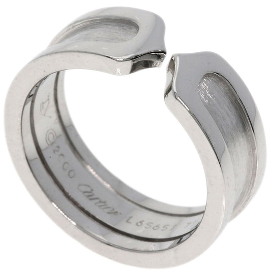 CARTIER Ring K18WG Silver C2 ring # 49 Women Used Authentic