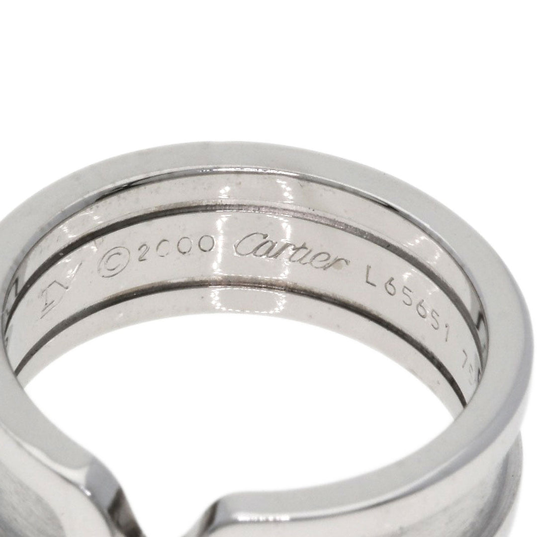 CARTIER Ring K18WG Silver C2 ring # 49 Women Used Authentic