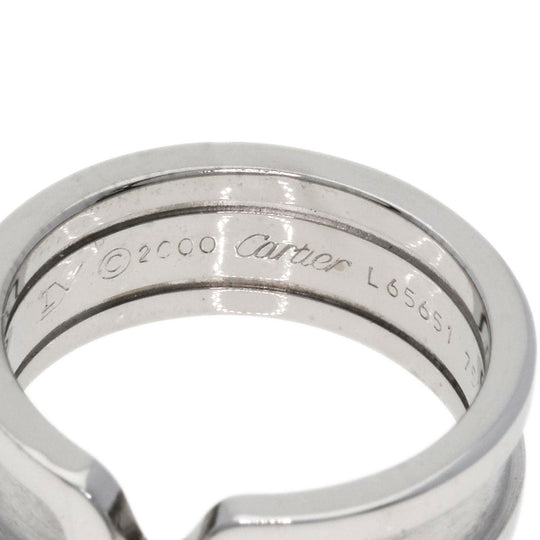 CARTIER Ring K18WG Silver C2 ring # 49 Women Used Authentic