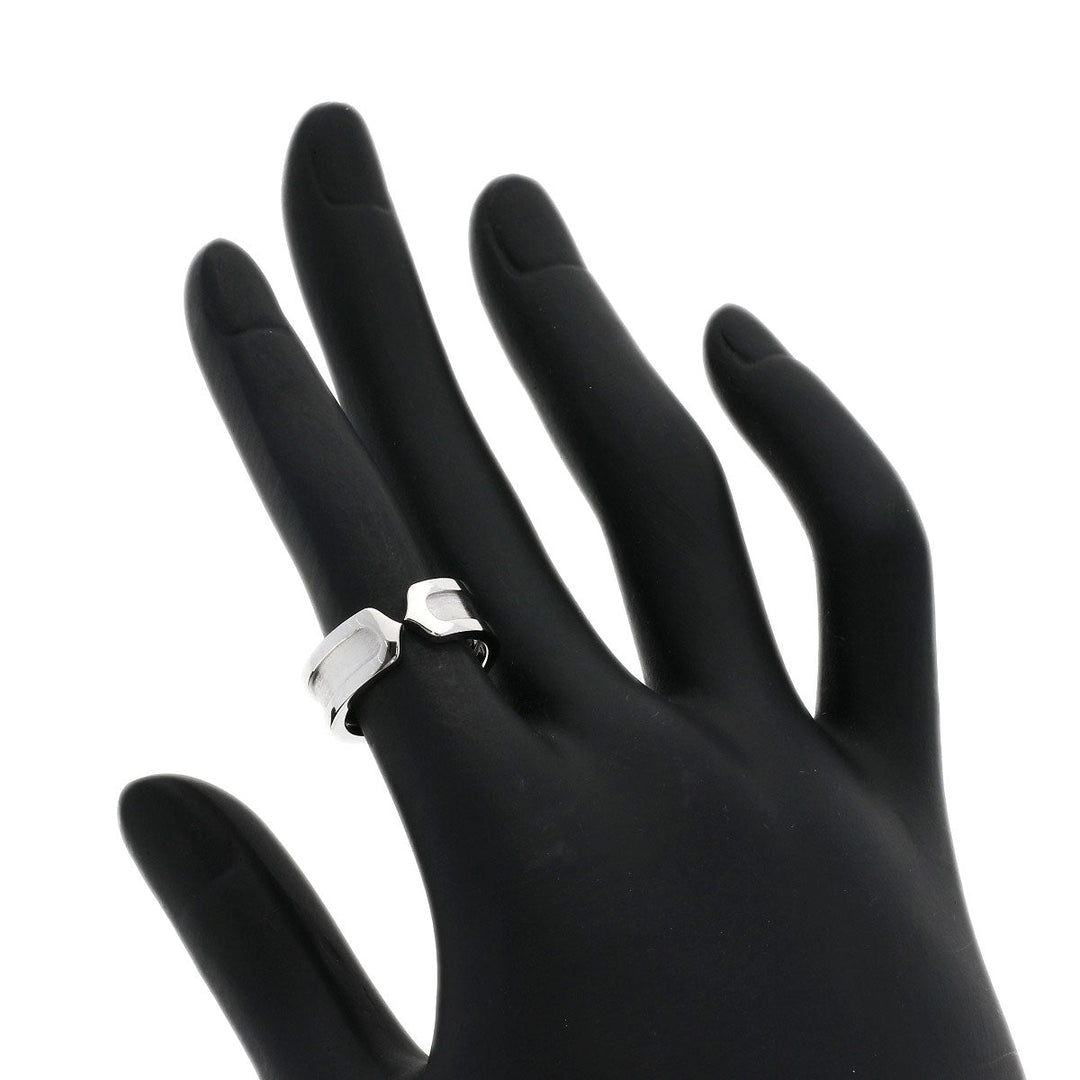 CARTIER Ring K18WG Silver C2 ring # 49 Women Used Authentic
