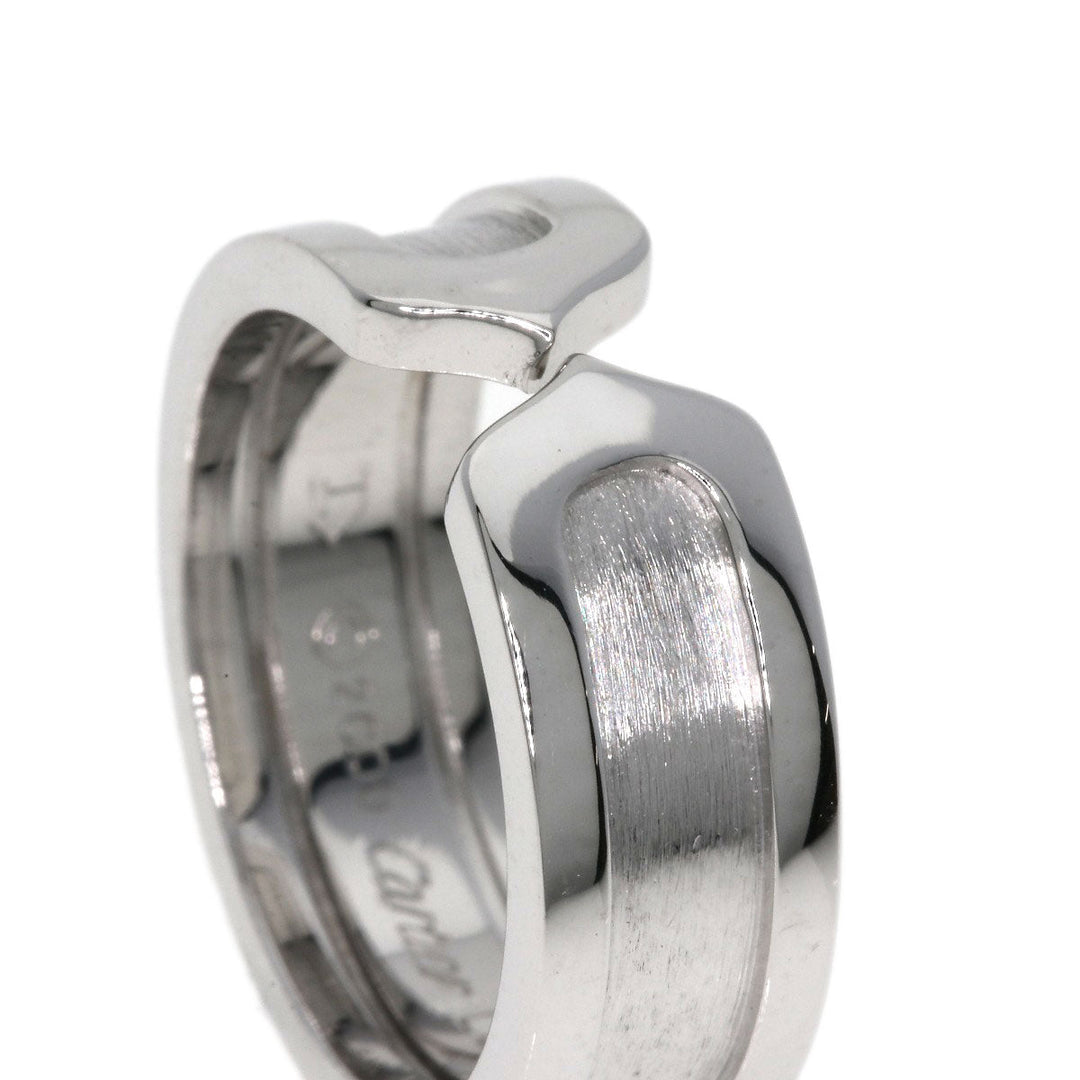 CARTIER Ring K18WG Silver C2 ring # 49 Women Used Authentic
