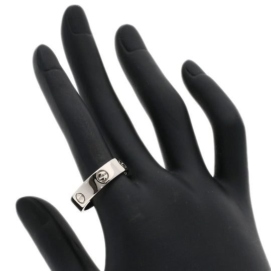 CARTIER Ring K18WG Silver Love Ring #61 unisex(Unisex) Used Authentic