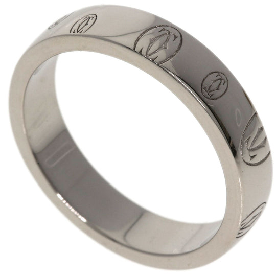 CARTIER Ring K18WG Silver Happy birthday # 50 Women Used Authentic