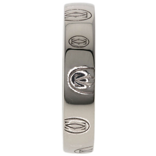 CARTIER Ring K18WG Silver Happy birthday # 50 Women Used Authentic