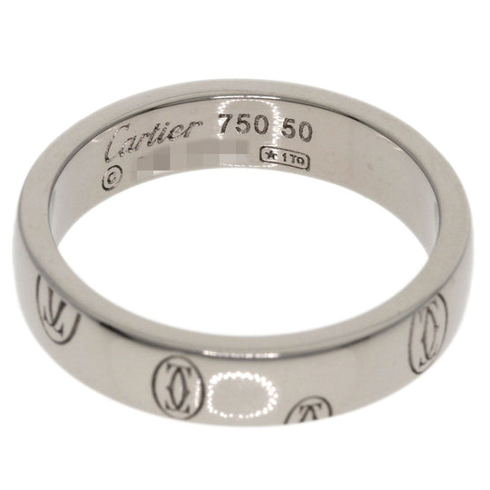 CARTIER Ring K18WG Silver Happy birthday # 50 Women Used Authentic