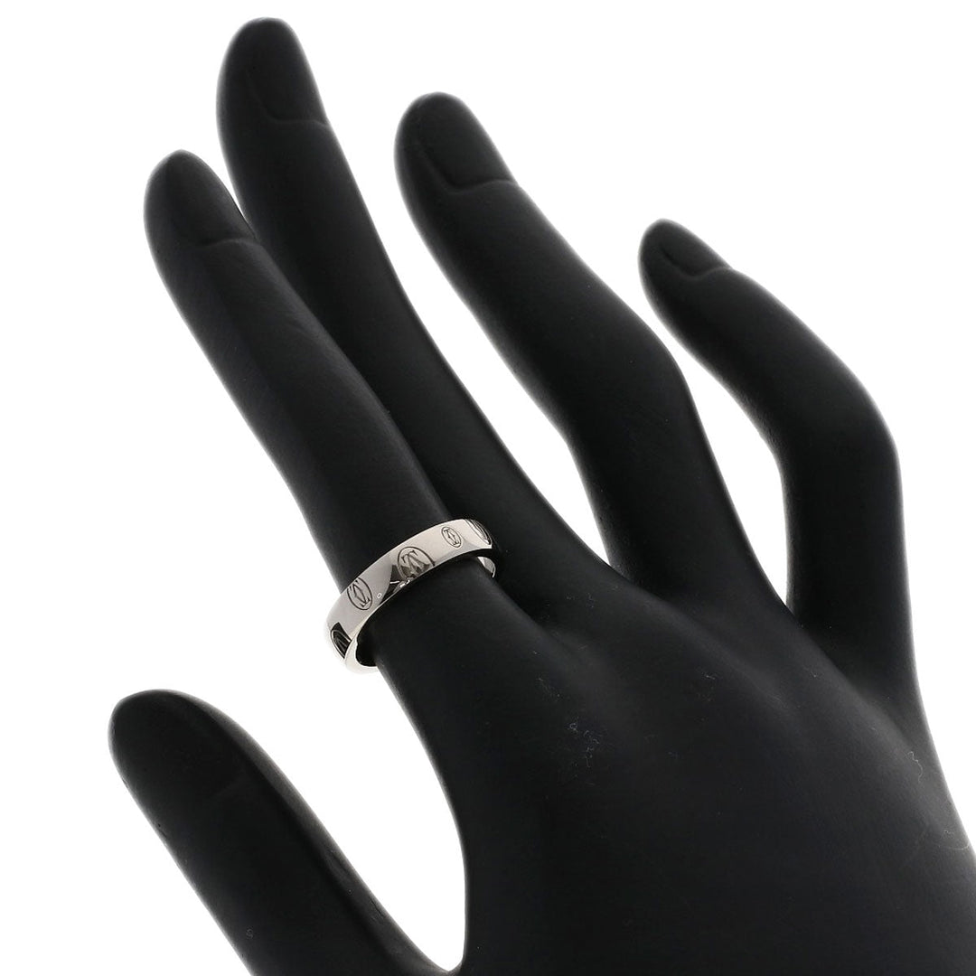 CARTIER Ring K18WG Silver Happy birthday # 50 Women Used Authentic