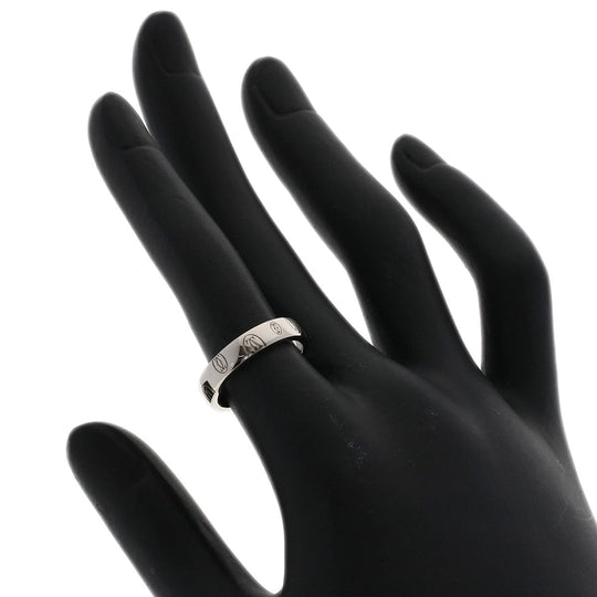 CARTIER Ring K18WG Silver Happy birthday # 50 Women Used Authentic