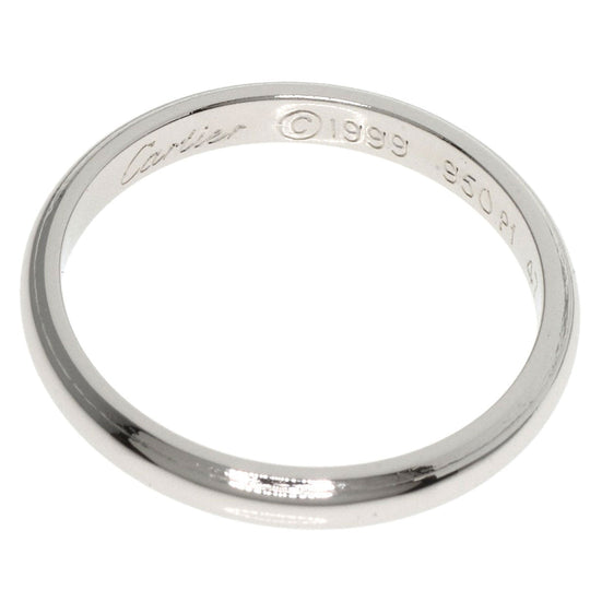 CARTIER Ring PT950 Silver Classic Wedding Band #47