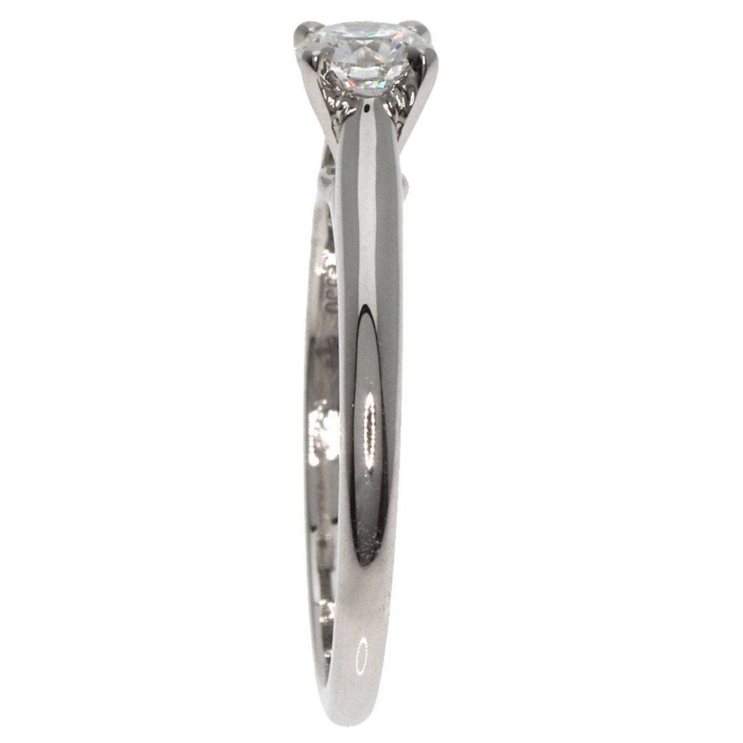 CARTIER Ring PT950 Silver Solitaire Diamond #45 Women Used Authentic