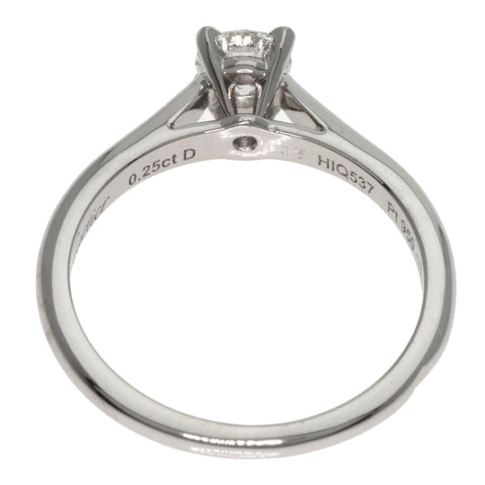 CARTIER Ring PT950 Silver Solitaire Diamond #45 Women Used Authentic