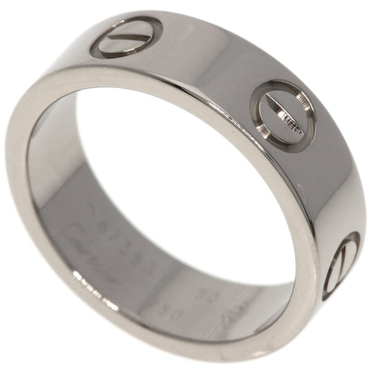 CARTIER Ring K18WG Silver Love Ring #50 Women Used Authentic