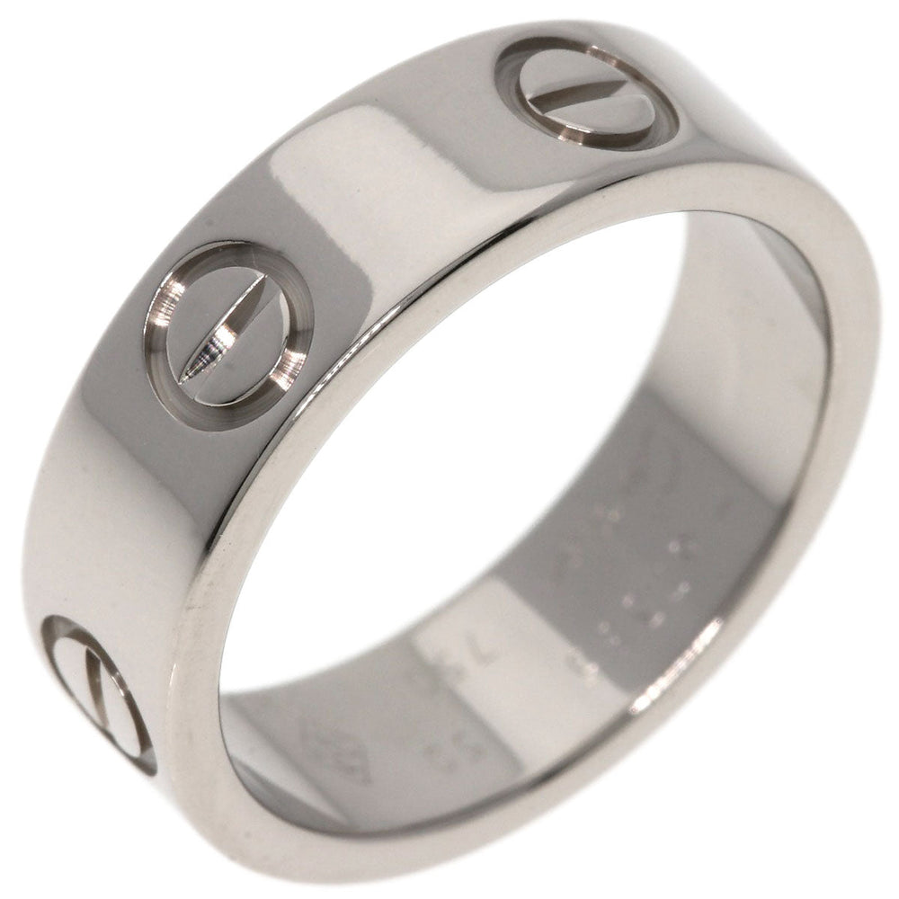 CARTIER Ring K18WG Silver Love Ring #50 Women Used Authentic