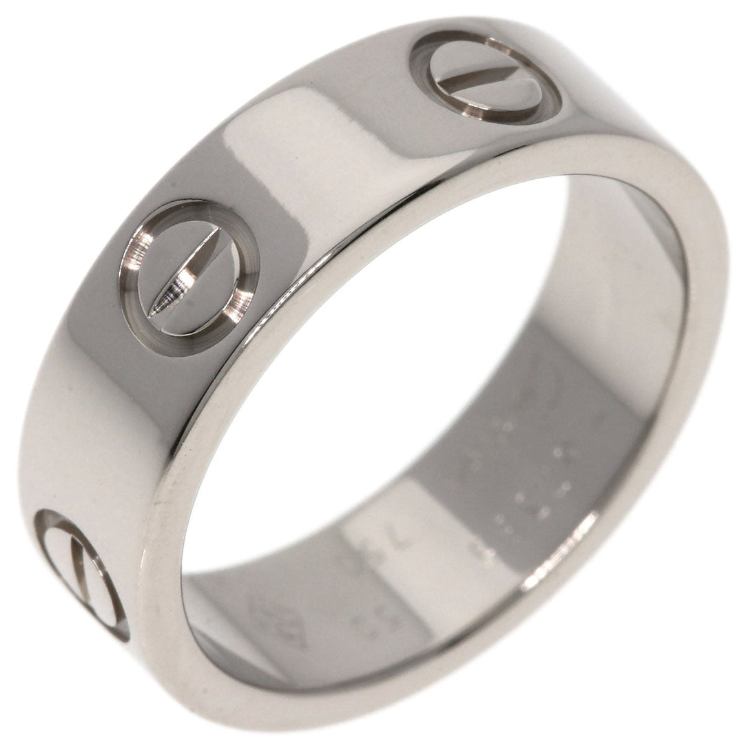 CARTIER Ring K18WG Silver Love Ring #50 Women Used Authentic