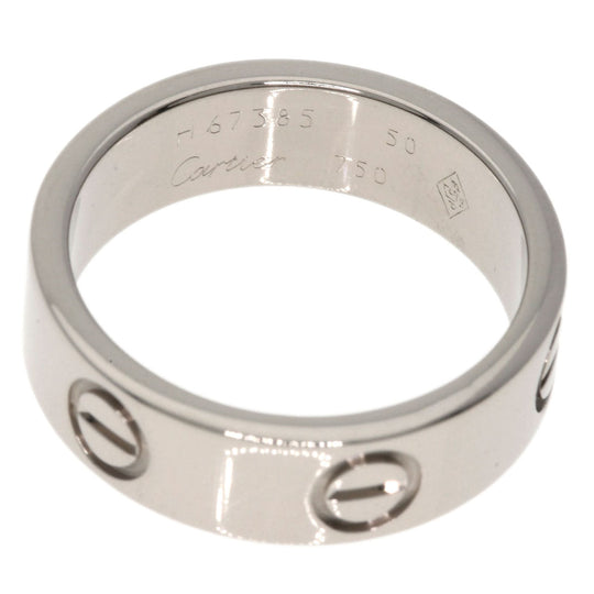 CARTIER Ring K18WG Silver Love Ring #50 Women Used Authentic