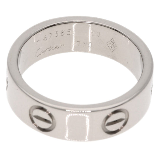 CARTIER Ring K18WG Silver Love Ring #50 Women Used Authentic