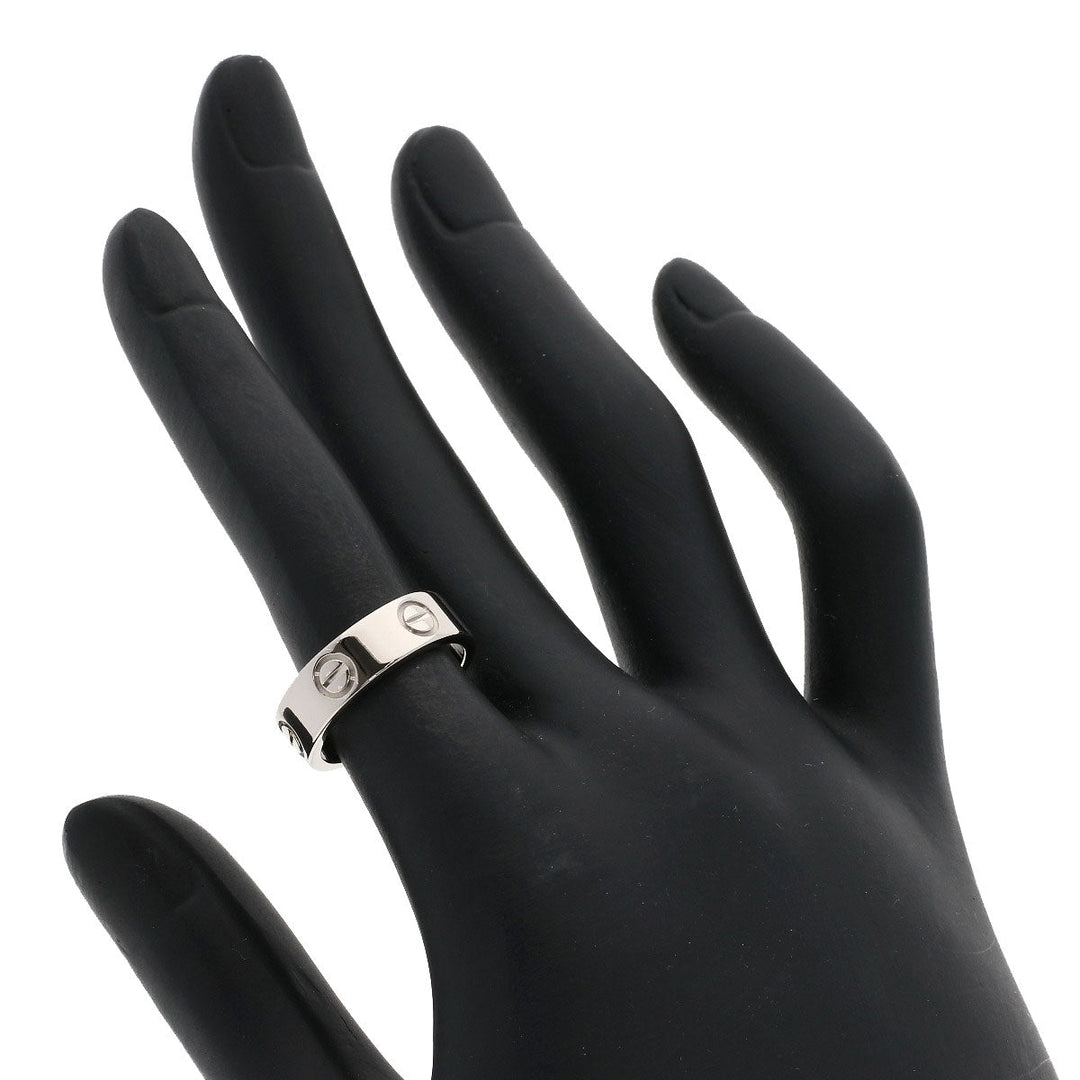 CARTIER Ring K18WG Silver Love Ring #50 Women Used Authentic