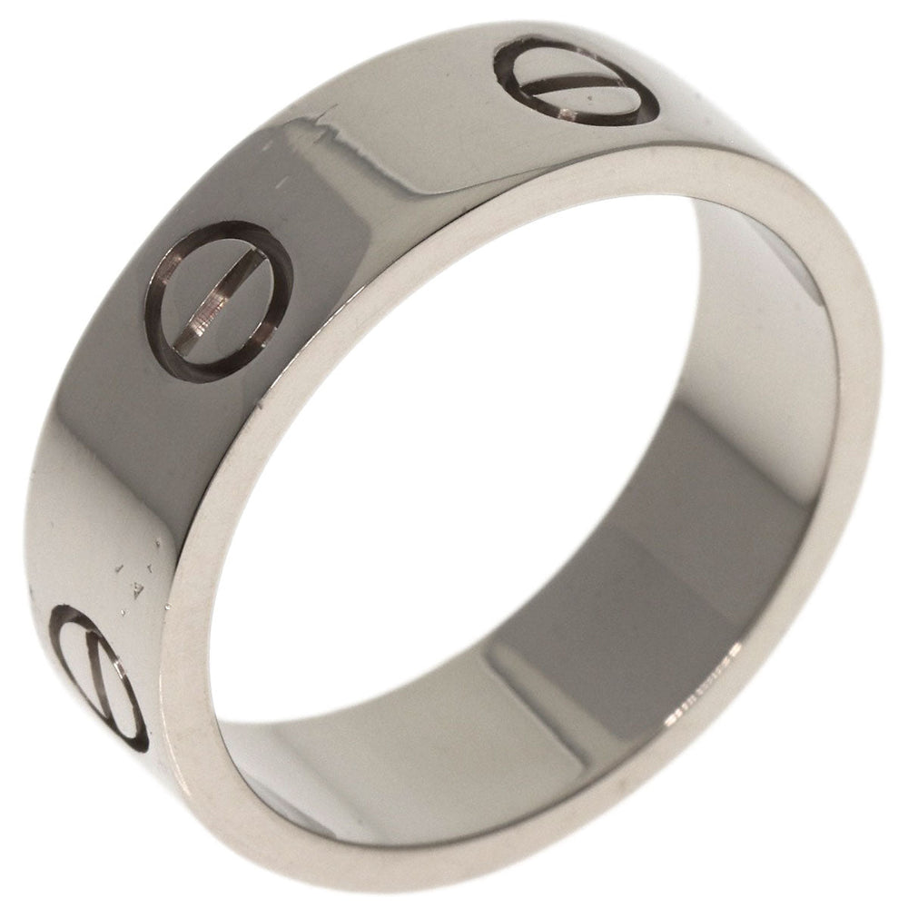 CARTIER Ring K18WG Silver Love Ring #57 Women Used Authentic