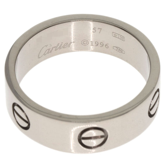 CARTIER Ring K18WG Silver Love Ring #57 Women Used Authentic