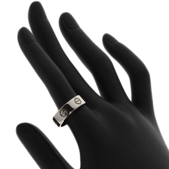 CARTIER Ring K18WG Silver Love Ring #57 Women Used Authentic