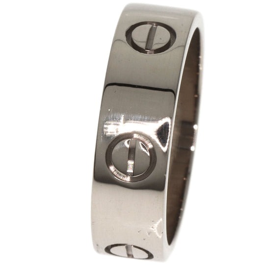 CARTIER Ring K18WG Silver Love Ring #57 Women Used Authentic