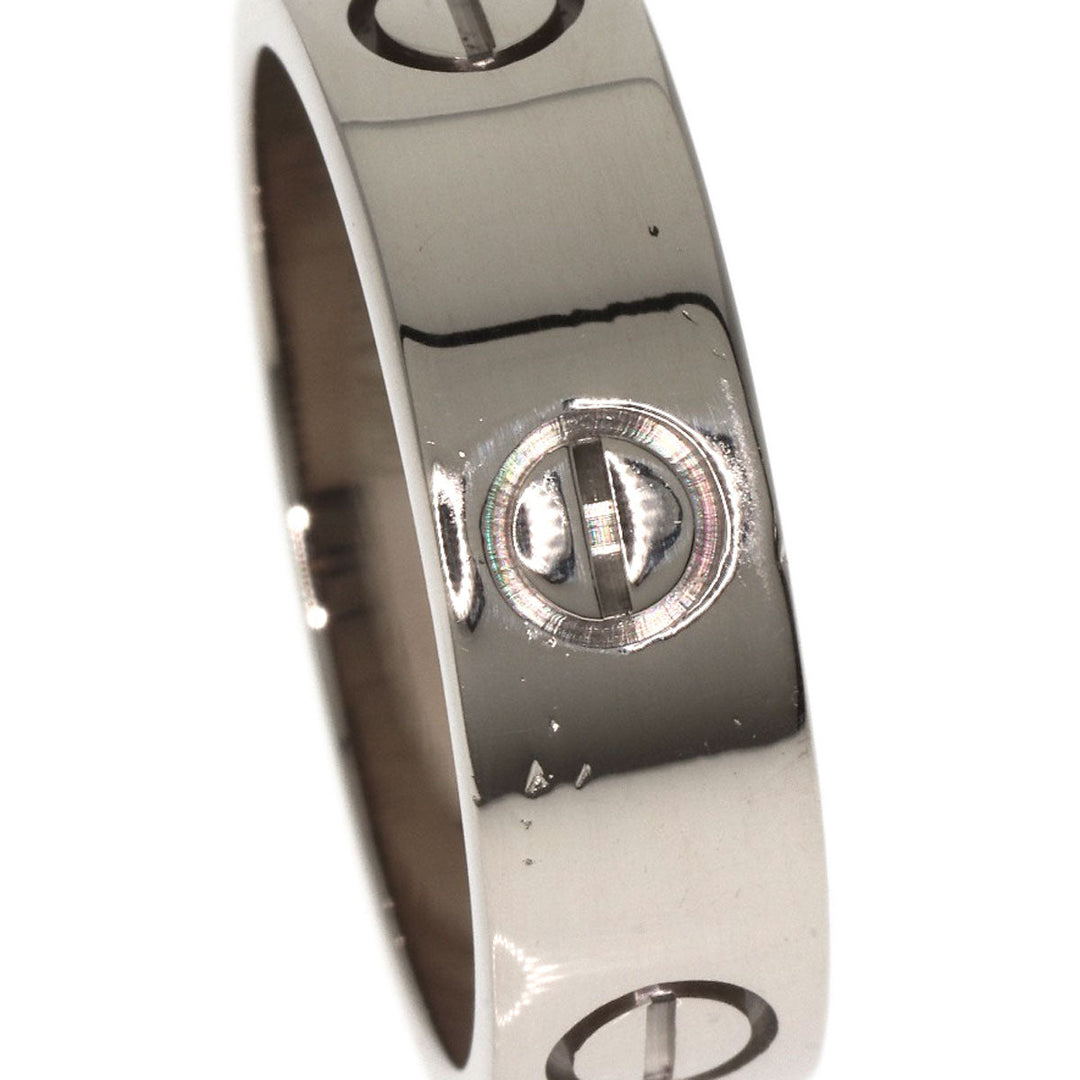 CARTIER Ring K18WG Silver Love Ring #57 Women Used Authentic