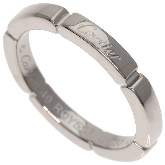 CARTIER Ring K18WG Silver Mailon Panthere # 49 Women Used Authentic