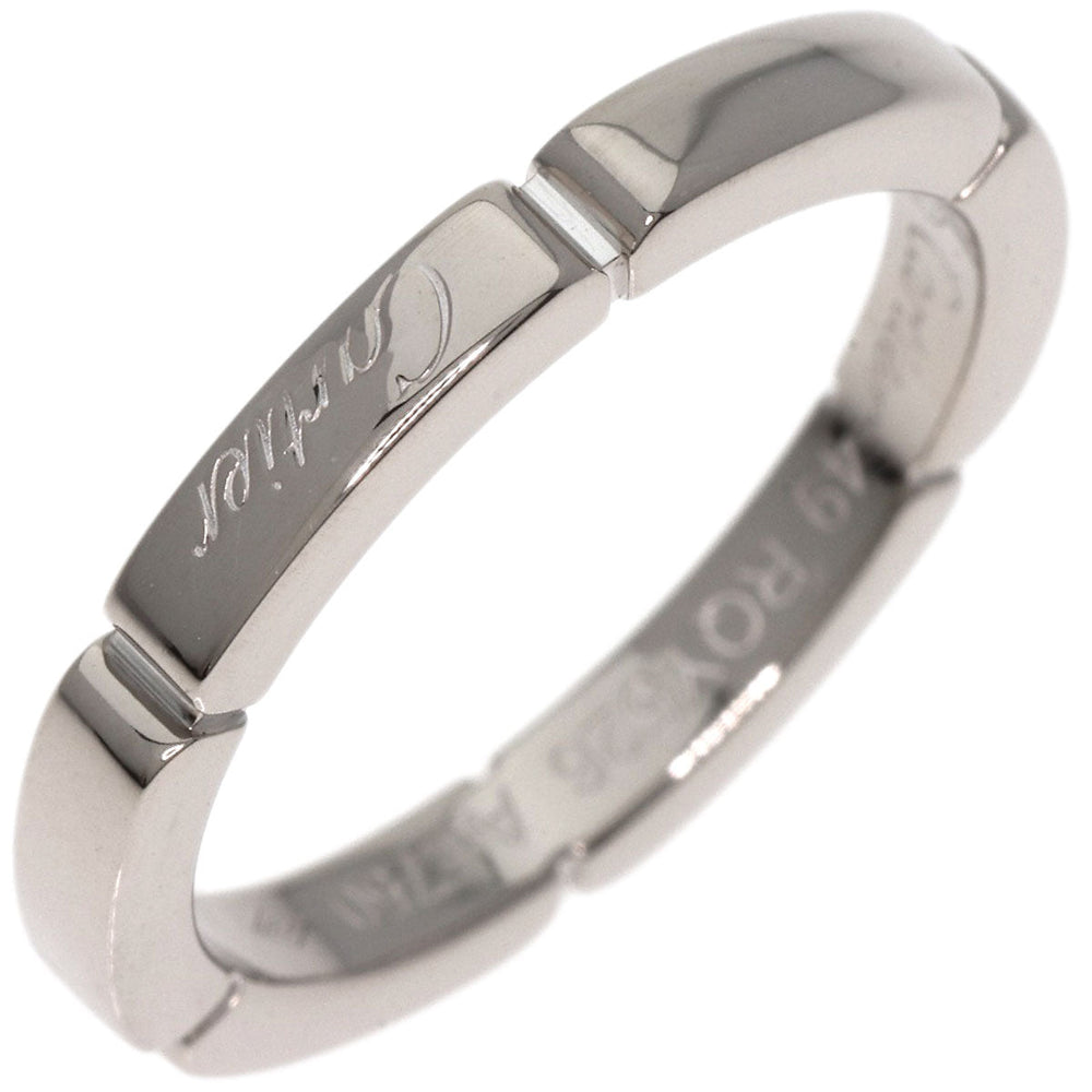 CARTIER Ring K18WG Silver Mailon Panthere # 49 Women Used Authentic