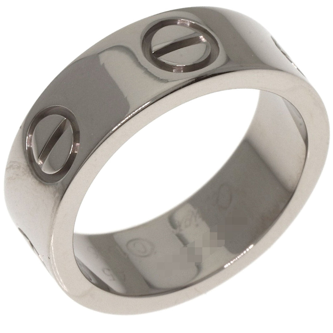 CARTIER Ring K18WG Silver Love Ring #45 Women Used Authentic