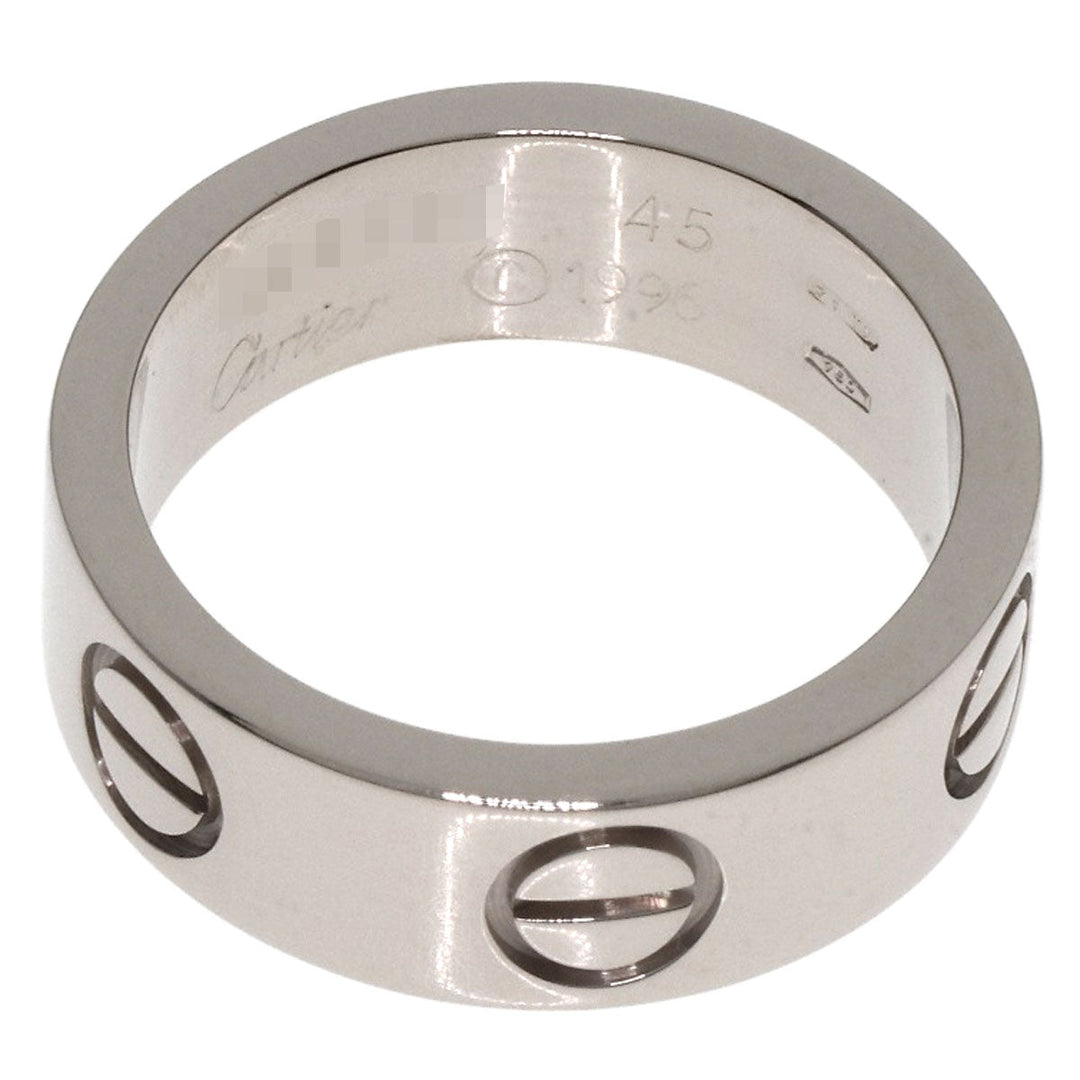 CARTIER Ring K18WG Silver Love Ring #45 Women Used Authentic