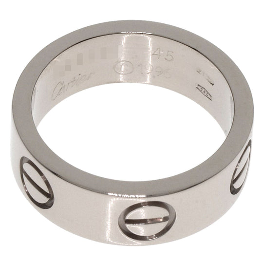 CARTIER Ring K18WG Silver Love Ring #45 Women Used Authentic