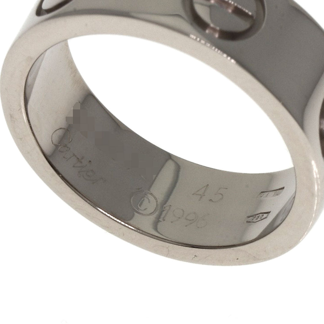 CARTIER Ring K18WG Silver Love Ring #45 Women Used Authentic