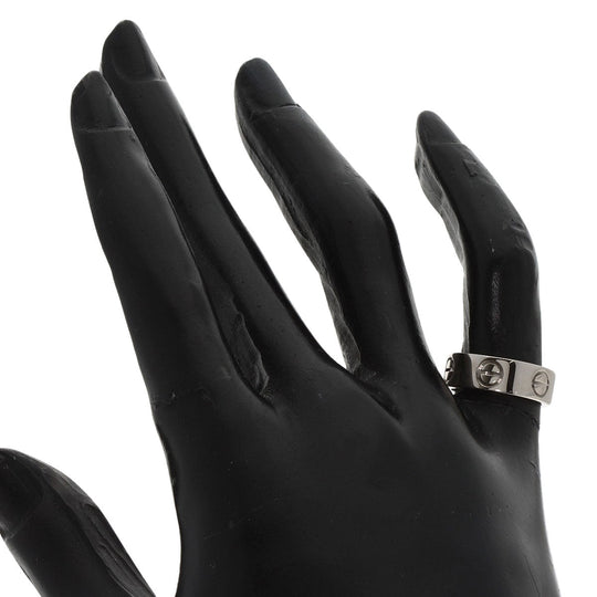 CARTIER Ring K18WG Silver Love Ring #45 Women Used Authentic