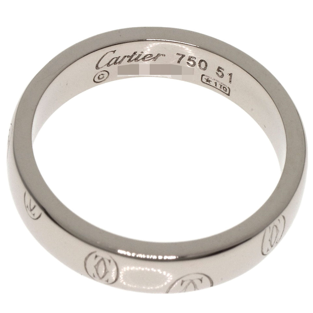 CARTIER Ring K18WG Silver Happy birthday # 51