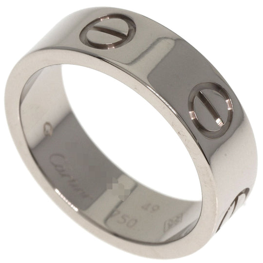 CARTIER Ring K18WG Silver Love Ring #49 Women Used Authentic
