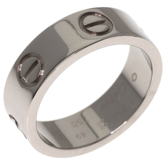 CARTIER Ring K18WG Silver Love Ring #49 Women Used Authentic