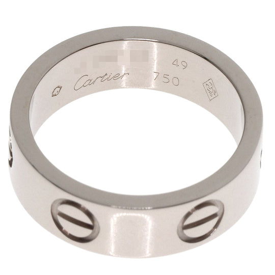 CARTIER Ring K18WG Silver Love Ring #49 Women Used Authentic